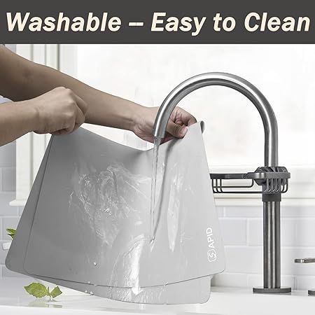 Thick Washable Heat Resistant Extra Large Silicone Mat 36" x 24" Black, Sapid