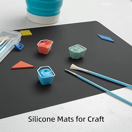 Silicone Non-slip Waterproof Large Countertop Heat Resistant Protector Mat, 23.62 x 15.75 Inches, Black