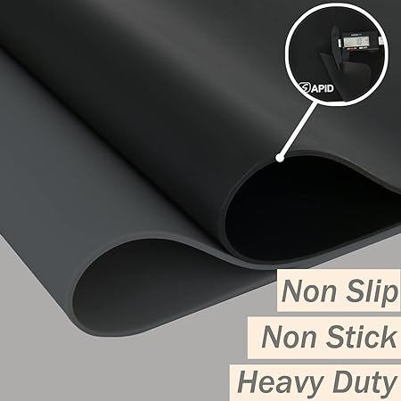 Thick Washable Heat Resistant Extra Large Silicone Mat 36" x 24" Black, Sapid