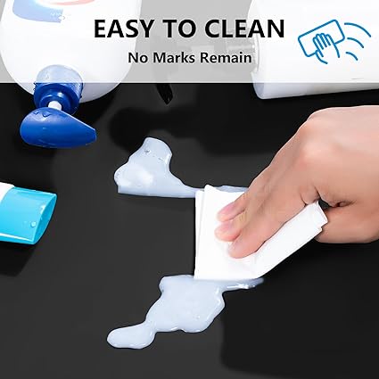 Under Sink Liner, Silicone Mats Shelf Liner for Kitchen Cabinet Tray Bathroom Protectors Black