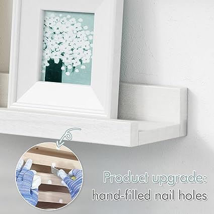 Black Floating Shelves 36 Inches Long, Picture Ledge Shelf Set of 4, Connect 2 Shelves as 72 Inch Wide