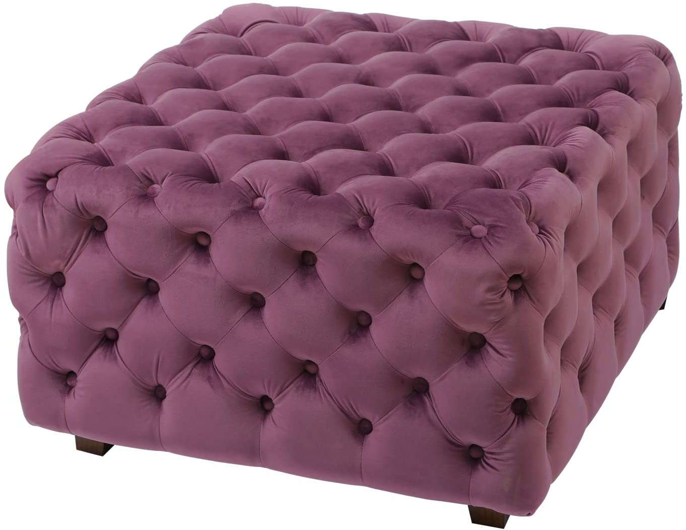 Velvet Ottoman Bench Cube Foot Rest Stool Square Coffee Table, 28.9" W