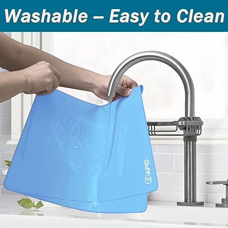 Thick Washable Heat Resistant Extra Large Silicone Mat 36" x 24" Black, Sapid