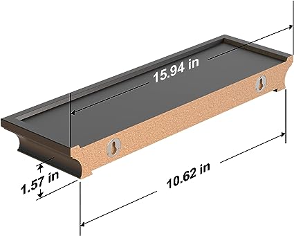 16 Inches Wall Floating Shelves Set of 3, rown Molding Display Shelves with Invisible Brackets in Bathroom, Bedroom, Living Room