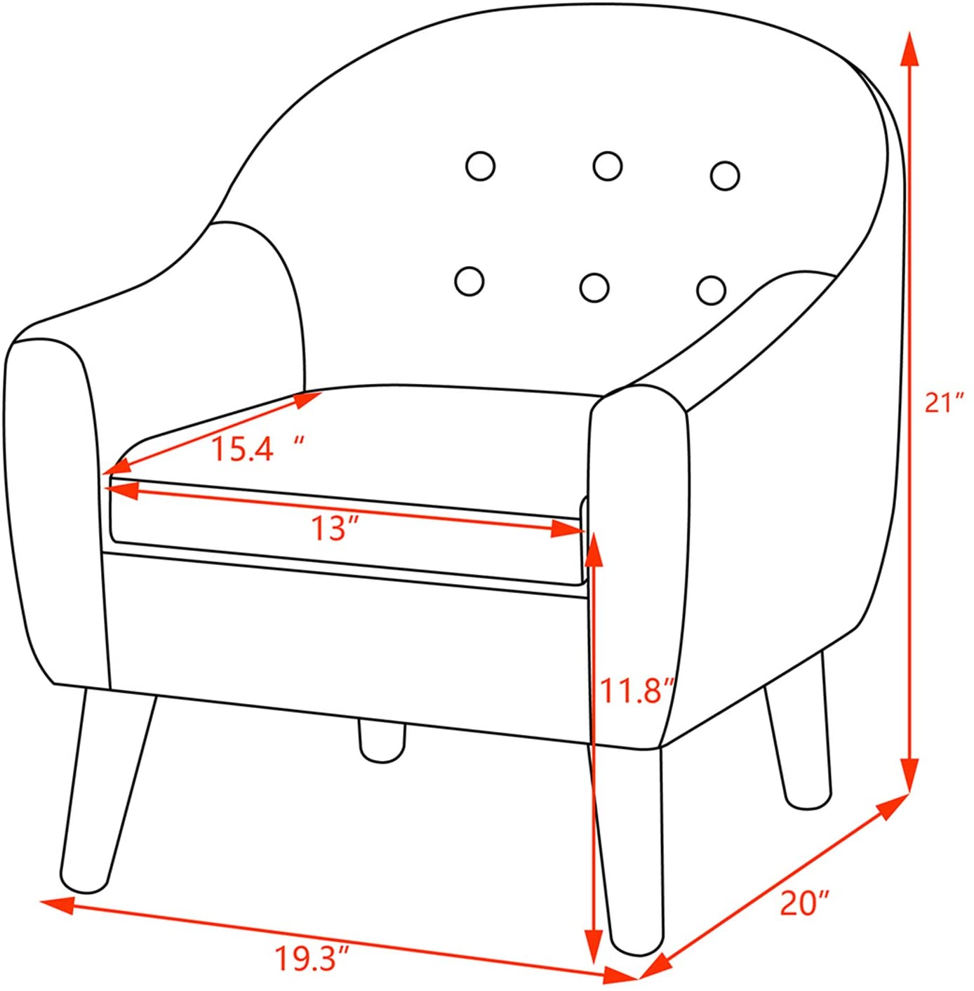 Sofa Chair, Linen Fabric Upholstered Toddler Armchair, Small Children Couch with Wooden Legs for Kids Gift (Pink)