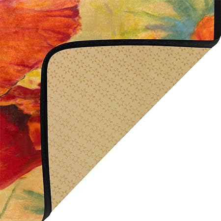 4th of July Anti Fatigue American Flag Non Slip Absorbent Floor Carpet Yoga Mat (3' in Diameter)