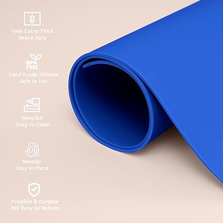 Thick Washable Heat Resistant Extra Large Silicone Mat 36" x 24" Black, Sapid
