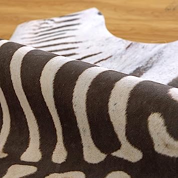 Zebra Print Faux Skin Cowhide Animal Design Mat