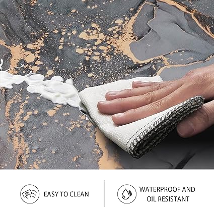 Cushioned Anti Fatigue Set of 2 Abstract Marble Waterproof Non Slip Waterproof Non Slip Kitchen Floor Mat Comfort Memory Foam Standing Mat for Kitchen Floor, Blue