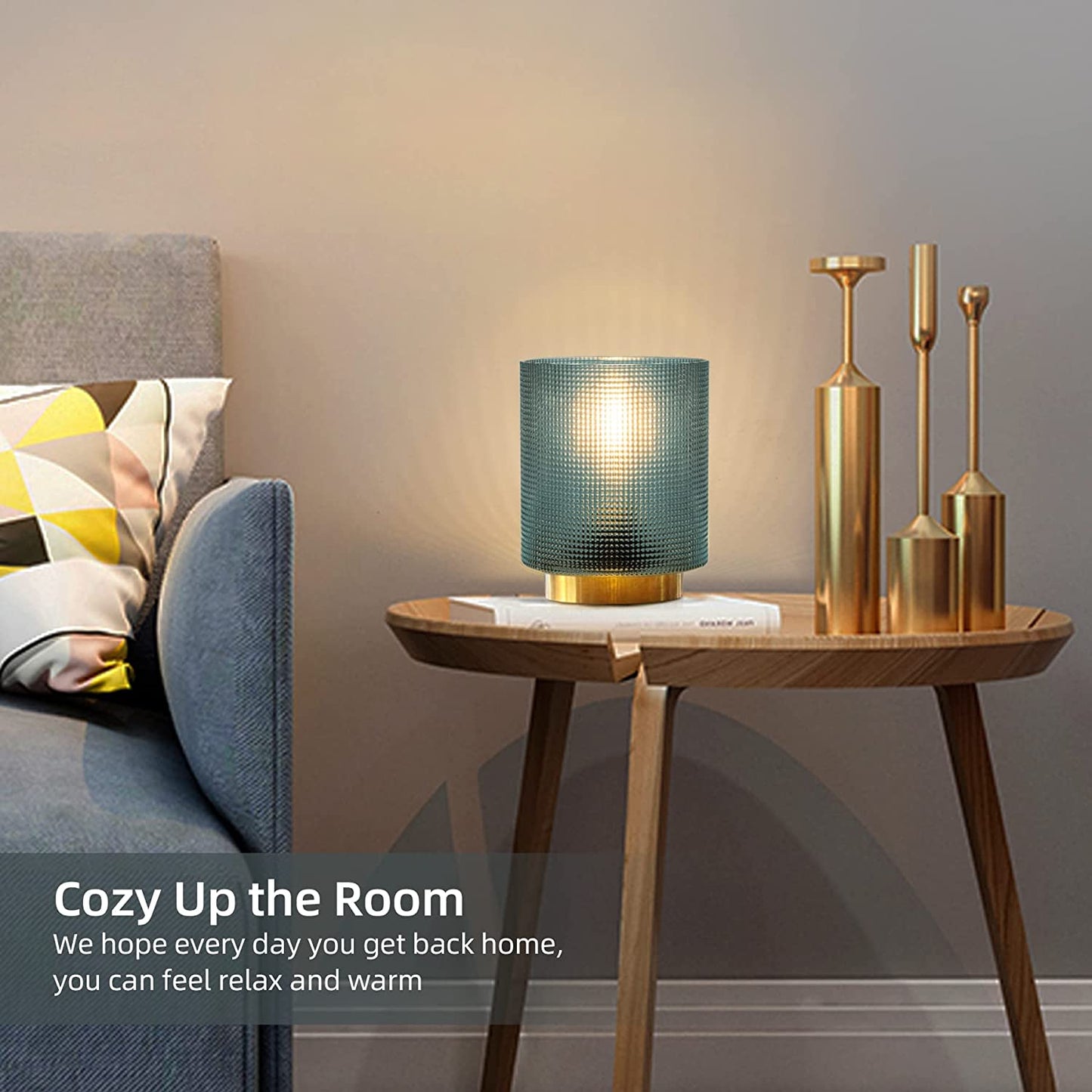 Battery Operated Lamp with Timer, Glass Cordless Lamp