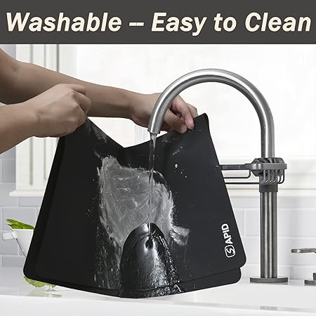 Thick Washable Heat Resistant Extra Large Silicone Mat 36" x 24" Black, Sapid