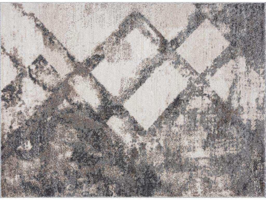 Lagos Collection Grey Art Deco Soft Area Rug