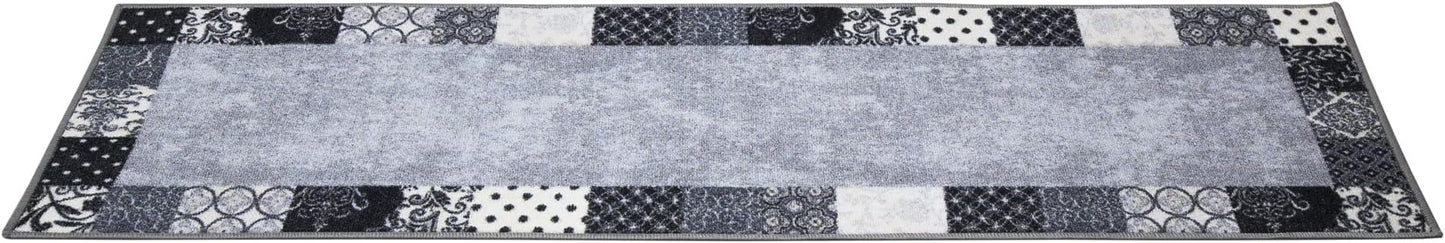 Machine Washable Wrinkle Free Coffee Cup Design Cotton 2 x 5 Kitchen Runner Rug (20" x 59", Beige)