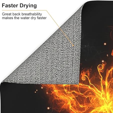 Cool Black Dish Absorbent Dish Drying Mat Suitable for Kitchen Counter Sink Dining Table 16 X 18 Inch