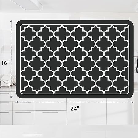 Dish Drying Mat Super Absorbent Drying Mat Large Dish Drying Mats for Kitchen Counter Easy clean Dish Mat Kitchen Drying Mat 15"x 18" Black