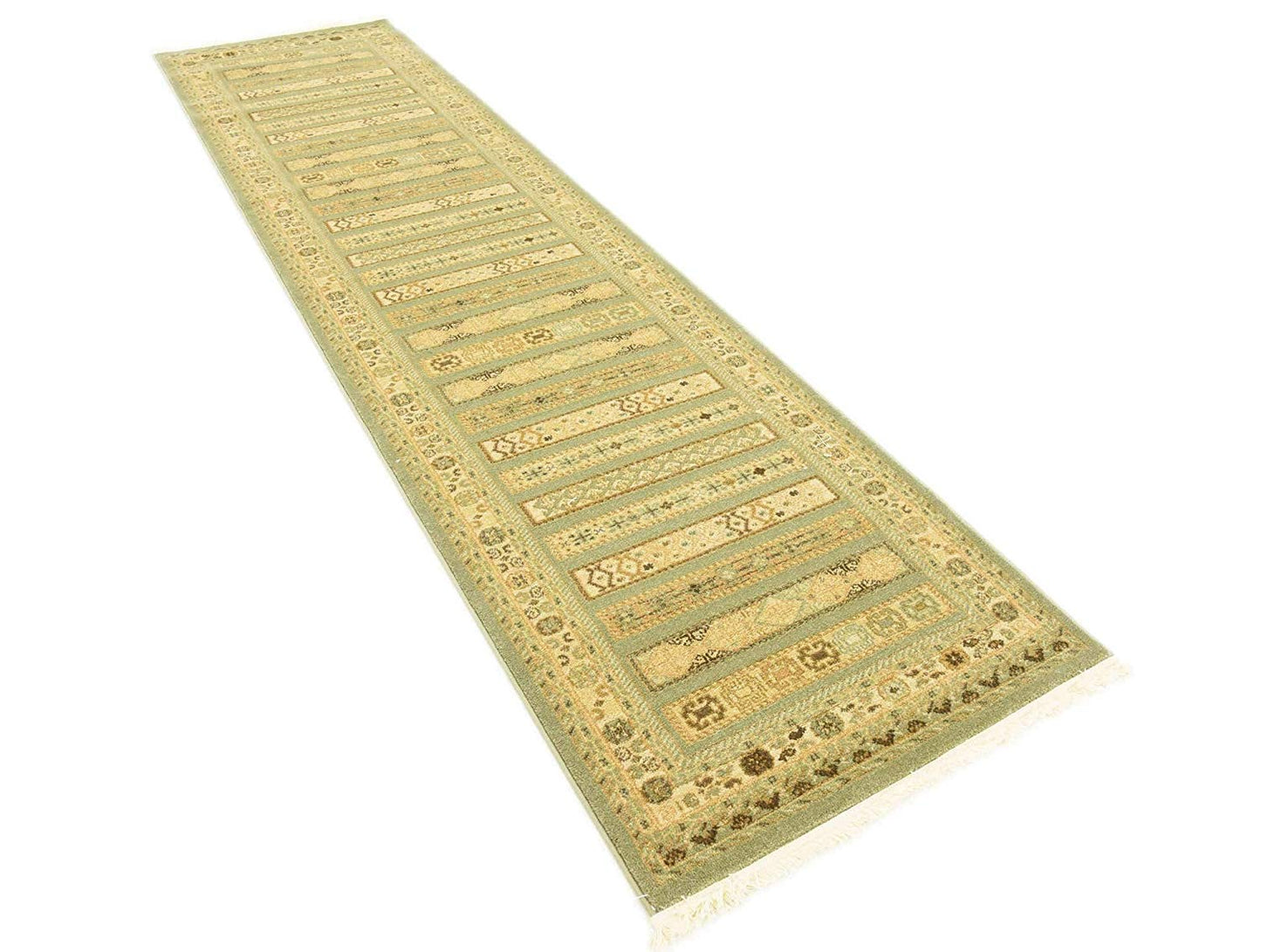 Tribal Pattern Light Green Soft Area Rug