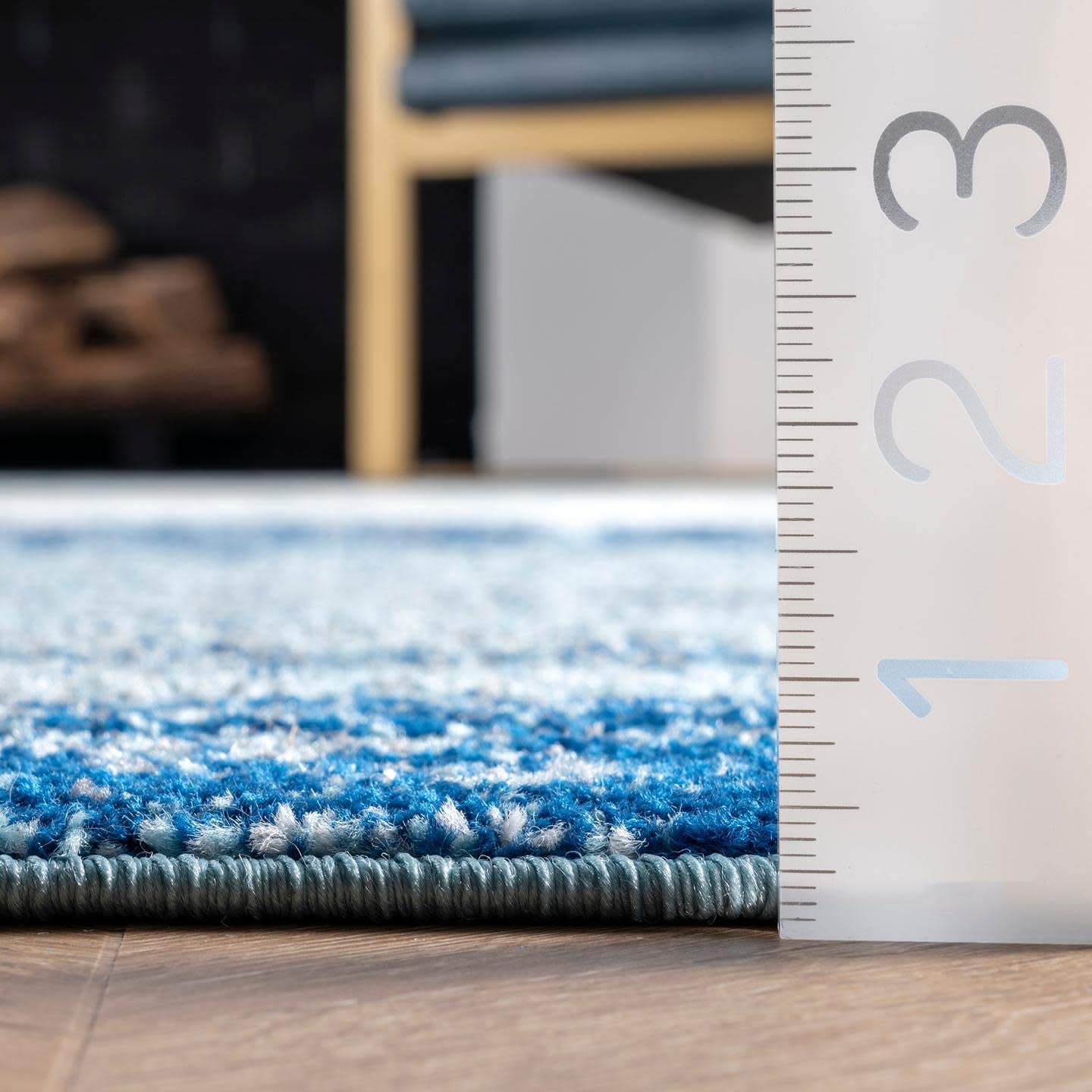 Contemporary Abstract Blue Soft Area Rug