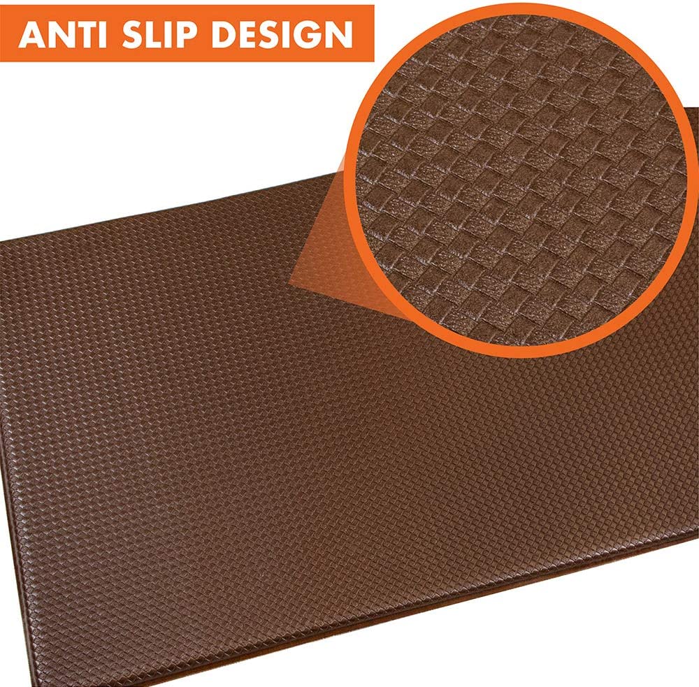 Anti Fatigue Reversible Cushioned Memory Foam Kitchen Rug Pad, 32x17 (Marble Gray)