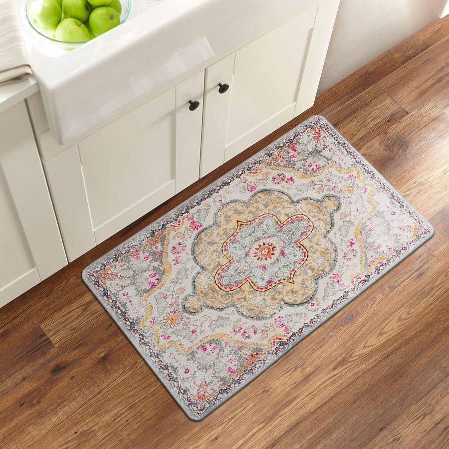 Distressed Bohemian Vintage Anti Fatigue Standing Mat 18" x 30" Multi