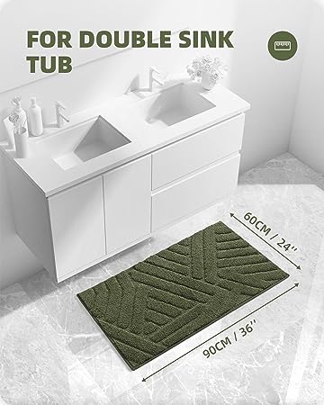 Upgraded White Bathroom Rugs - Refresh Your Bathroom with Color G Absorbent Microfiber Bath Mat - Non Slip, Soft, Washable, Quick Dry, 16βx24β Small Bath Rug Bathroom Carpet for Shower