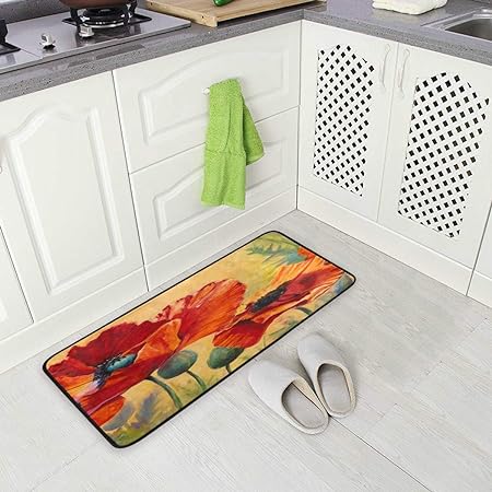 4th of July Anti Fatigue American Flag Non Slip Absorbent Floor Carpet Yoga Mat (3' in Diameter)