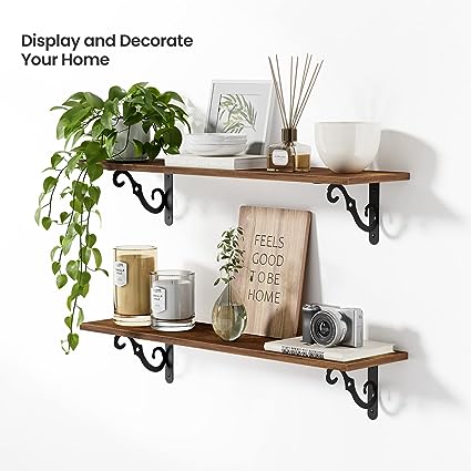1.5 Inch Large Floating Shelves for Home Decor Set of 2