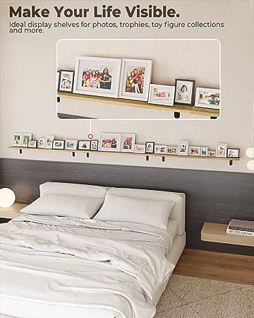 Deep Floating Shelves 10" D x 16.5" W Set of 4, (Dark Brown)