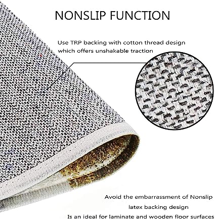 Faux Wool Non-Slip Accent Distressed Throw Rugs