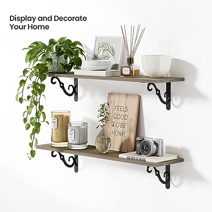 1.5 Inch Large Floating Shelves for Home Decor Set of 2