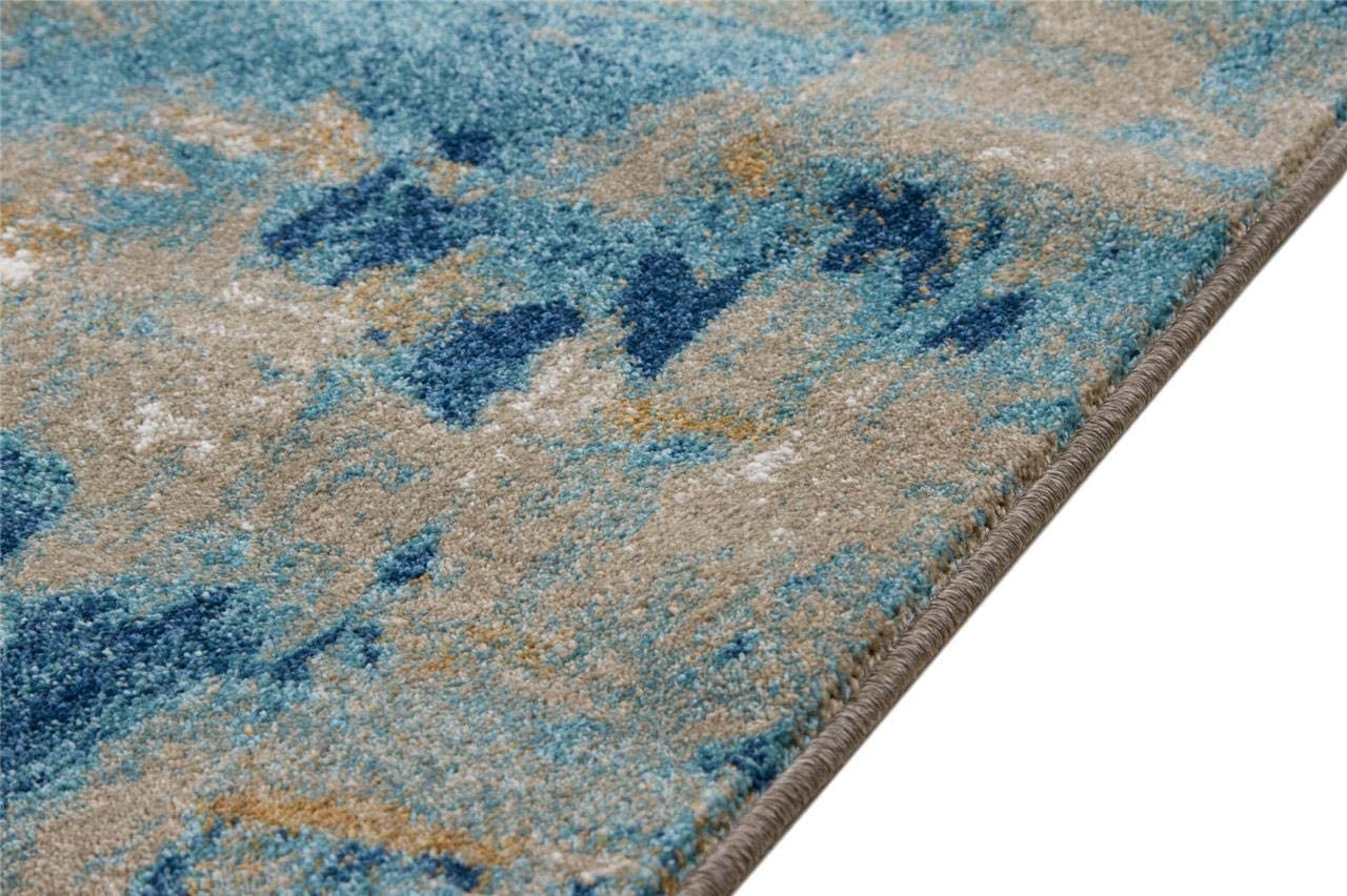 Arman Abstract Soft Blue Multi Area Rug