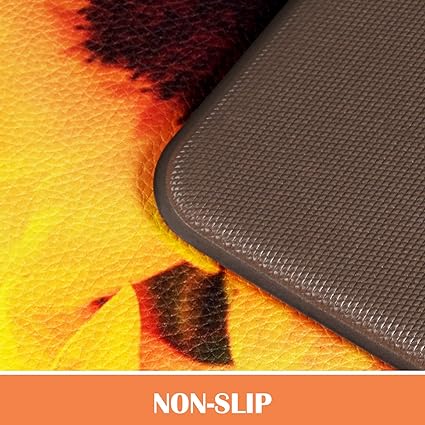 Modern Art Non Slip, Abstract Painting Cushioned Anti Fatigue, Waterproof Kitchen Mats, 18'' x 48'' + 18'' x 30''