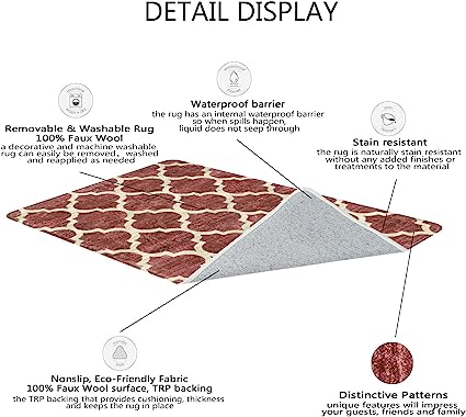 Moroccan Distressed Non-Slip Washable Throw Area Rug - (2’X 3’, Blue)