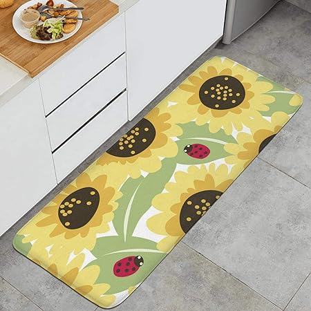 Farting Colorful Mexican Sugar Skull Kitchen Mat Comfort Rugs Non-Slip Kitchen Rug