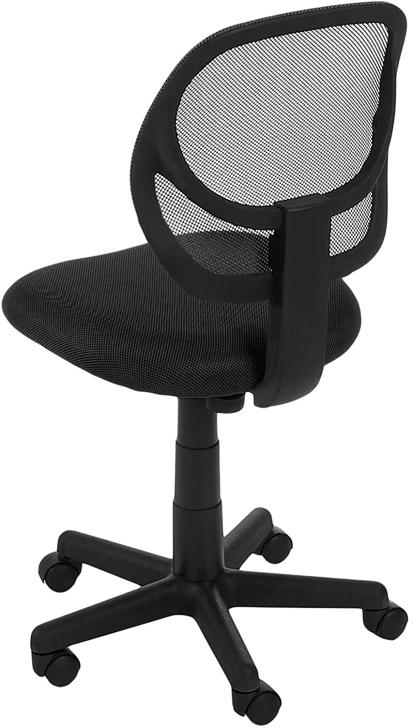 Low-Back, Upholstered Mesh, Adjustable, Swivel Computer Office Desk Chair, Black
