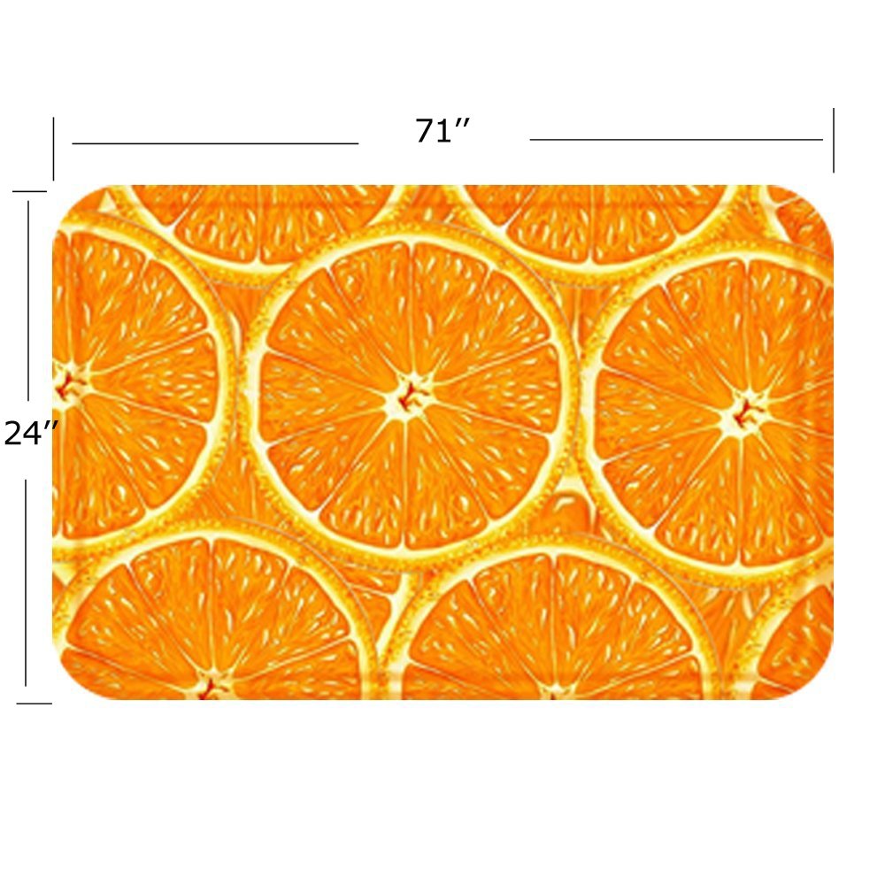 3D Orange Printed Area Rug Runner Non-Skid