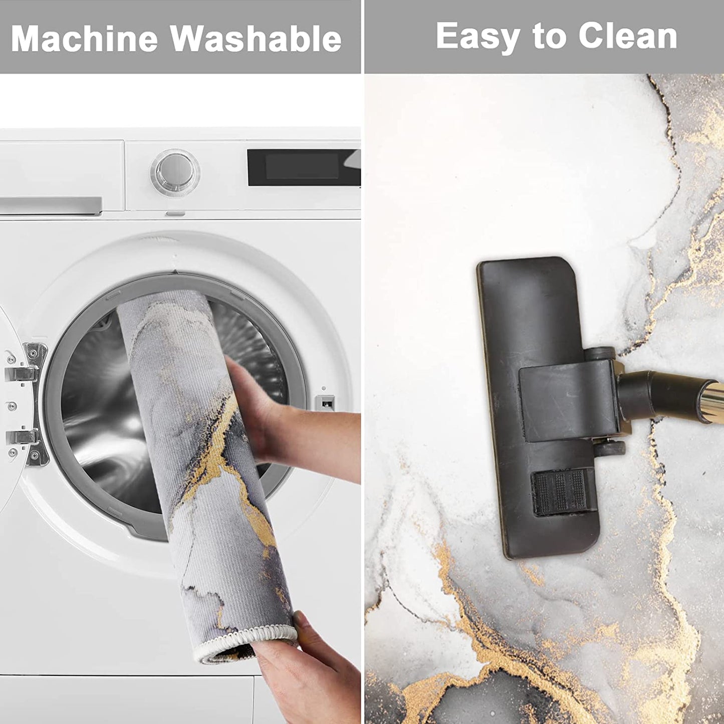 Marble Non-Slip Washable Kitchen Rug and Mat