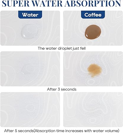 Absorbent Washable Coffee Mat, Espresso Machine Dish Rack - Black White Small 11.8"x15.7"