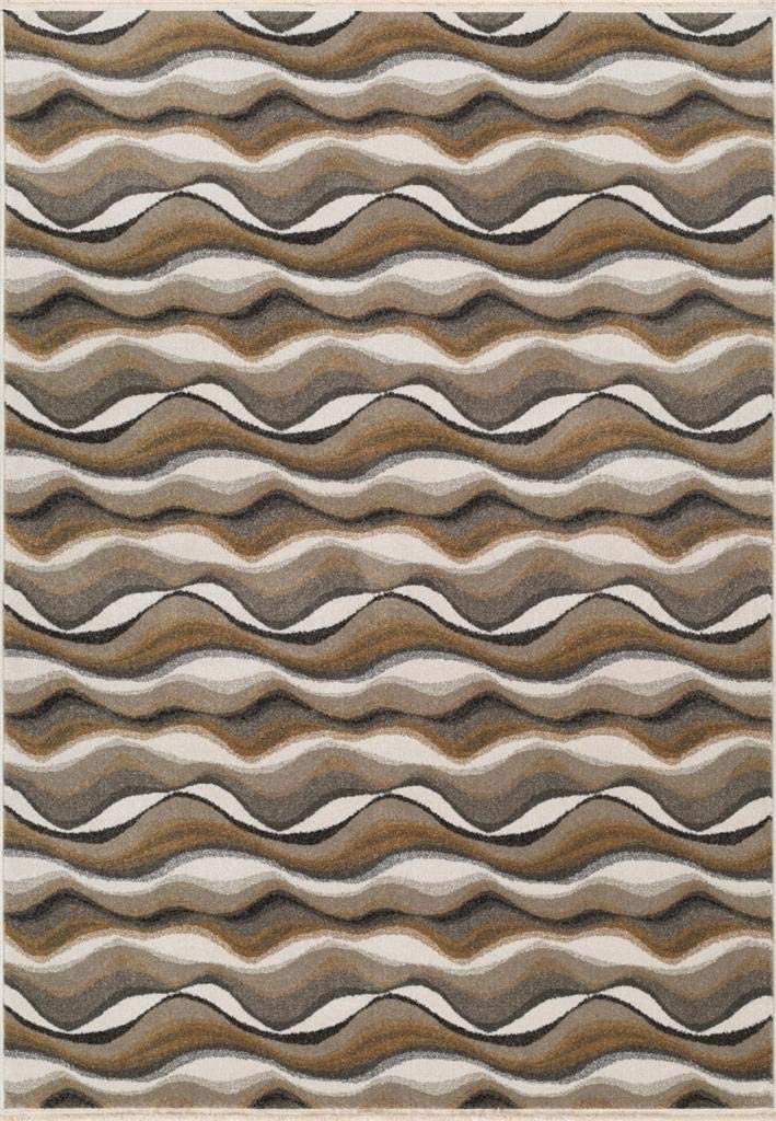 Arman Modern Ivory Beige Brown Soft Area Rug