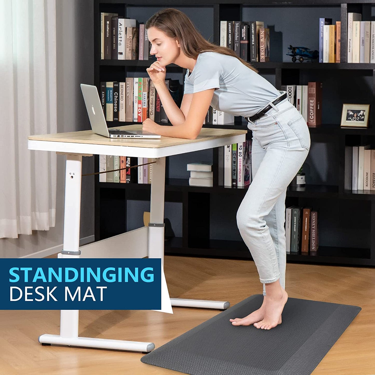 Anti Fatigue Extra Thick Standing Office Desk Mat, Foam Cushioned Ergonomic Comfort Standing Pad 9/10 Inch