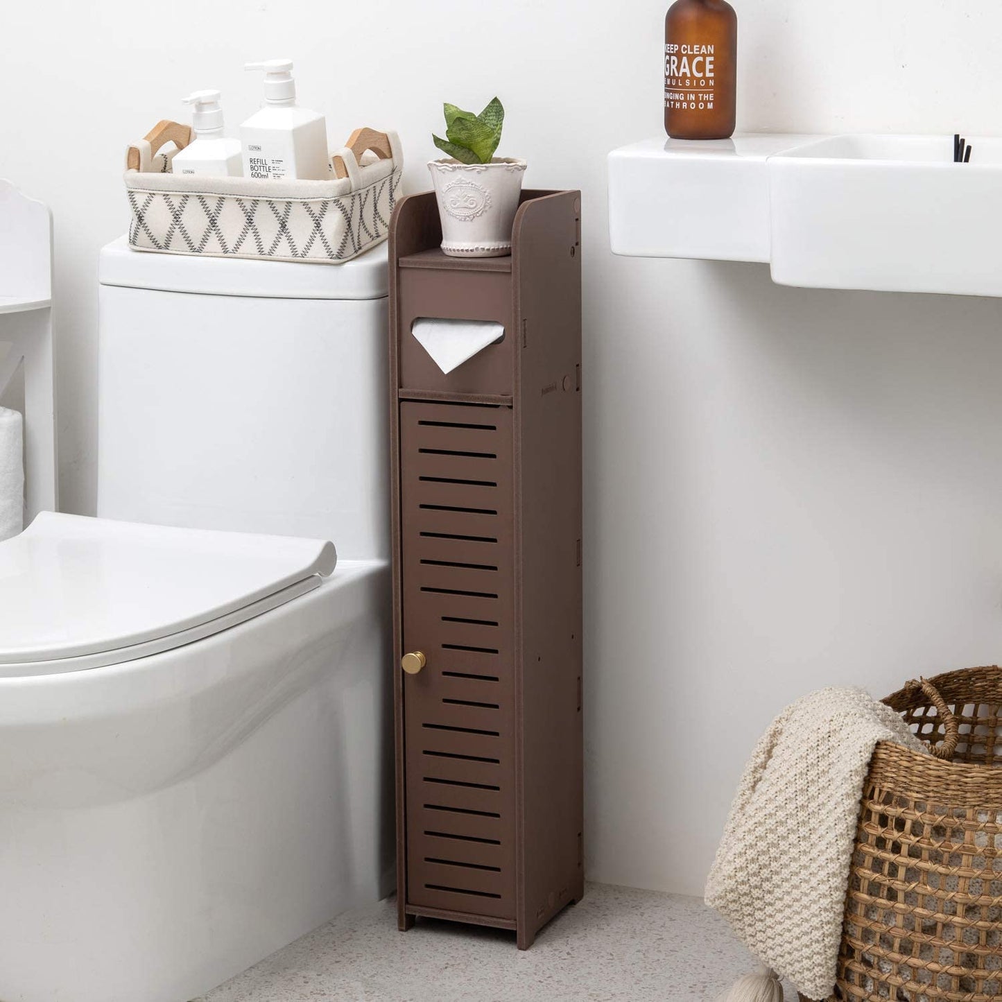 Bathroom Storage Corner Floor Vanity Cabinet - Multiple Colors