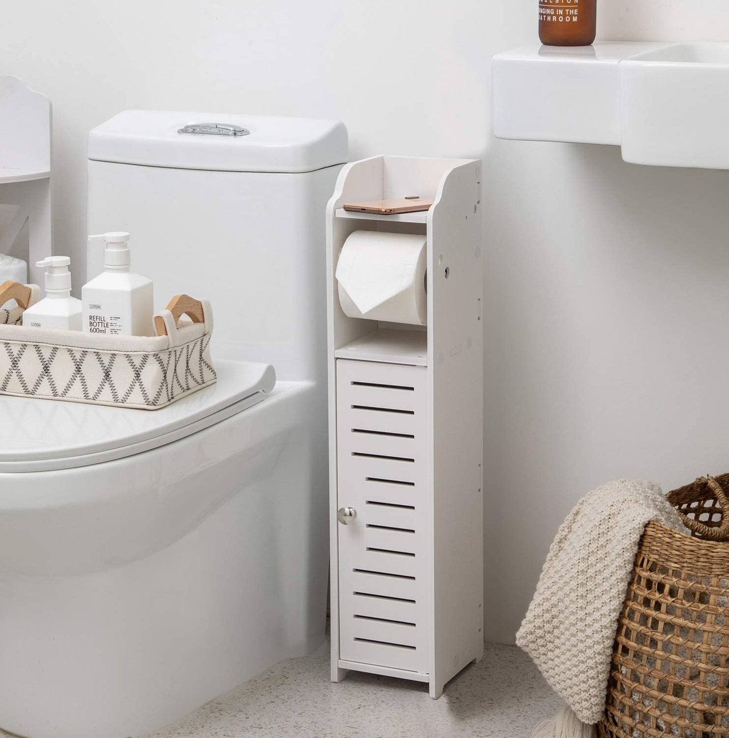 Bathroom Storage Corner Floor Vanity Cabinet - Multiple Colors