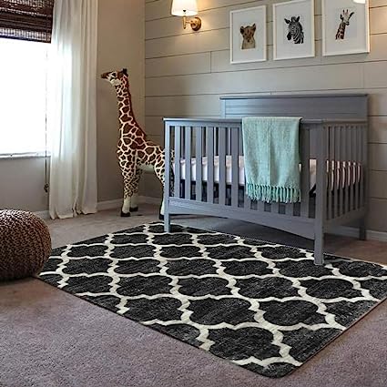 Moroccan Distressed Non-Slip Washable Throw Area Rug - (2’X 3’, Blue)