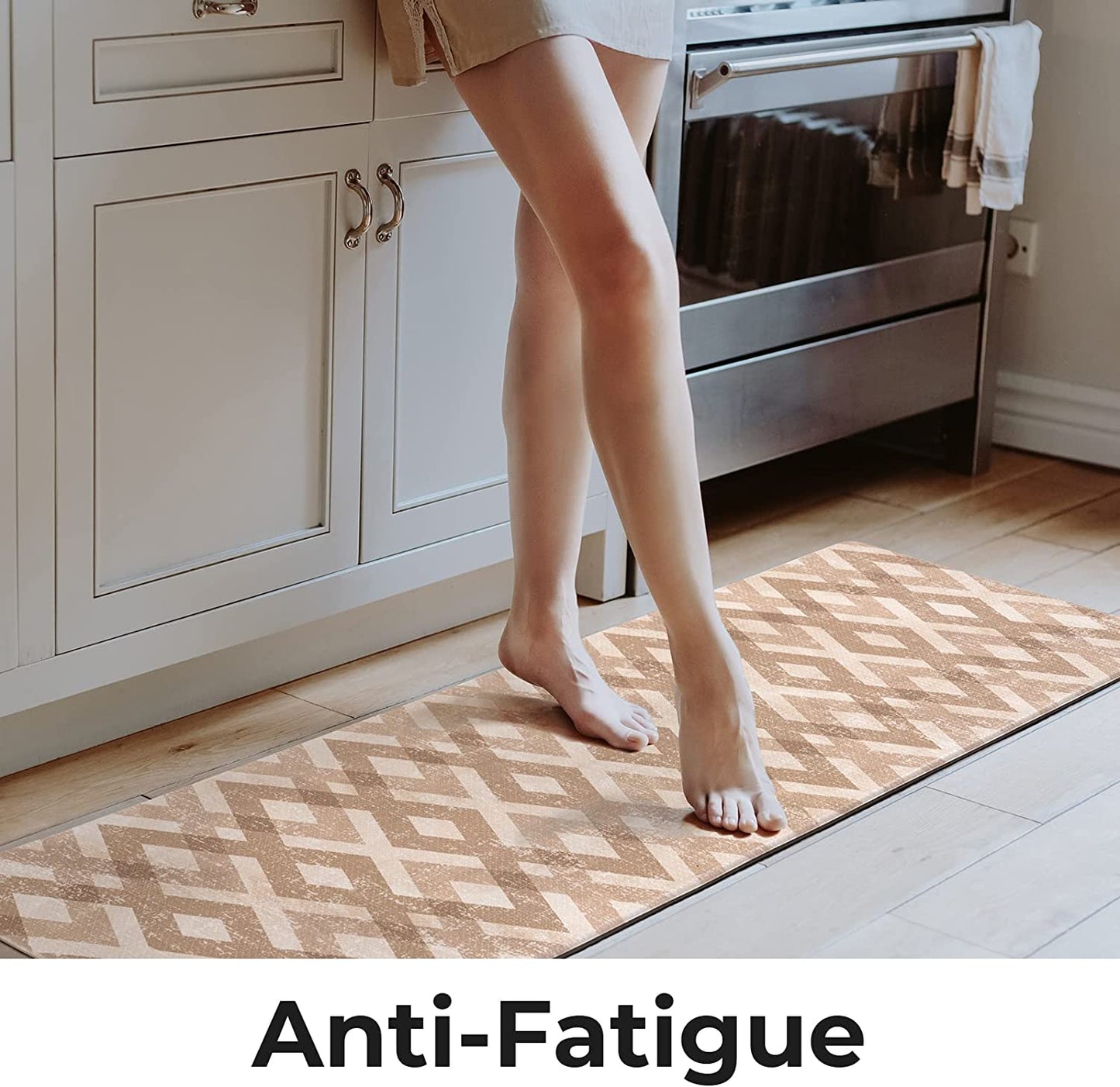 Set of 2, Anti-Fatigue Cushioned Memory Foam Waterproof Non Slip Comfort Mat, 17"x30"+17"x47"