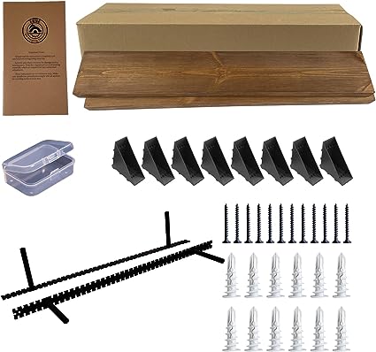 16 inch Rustic Wood Wall Floating Shelves - Set of 2