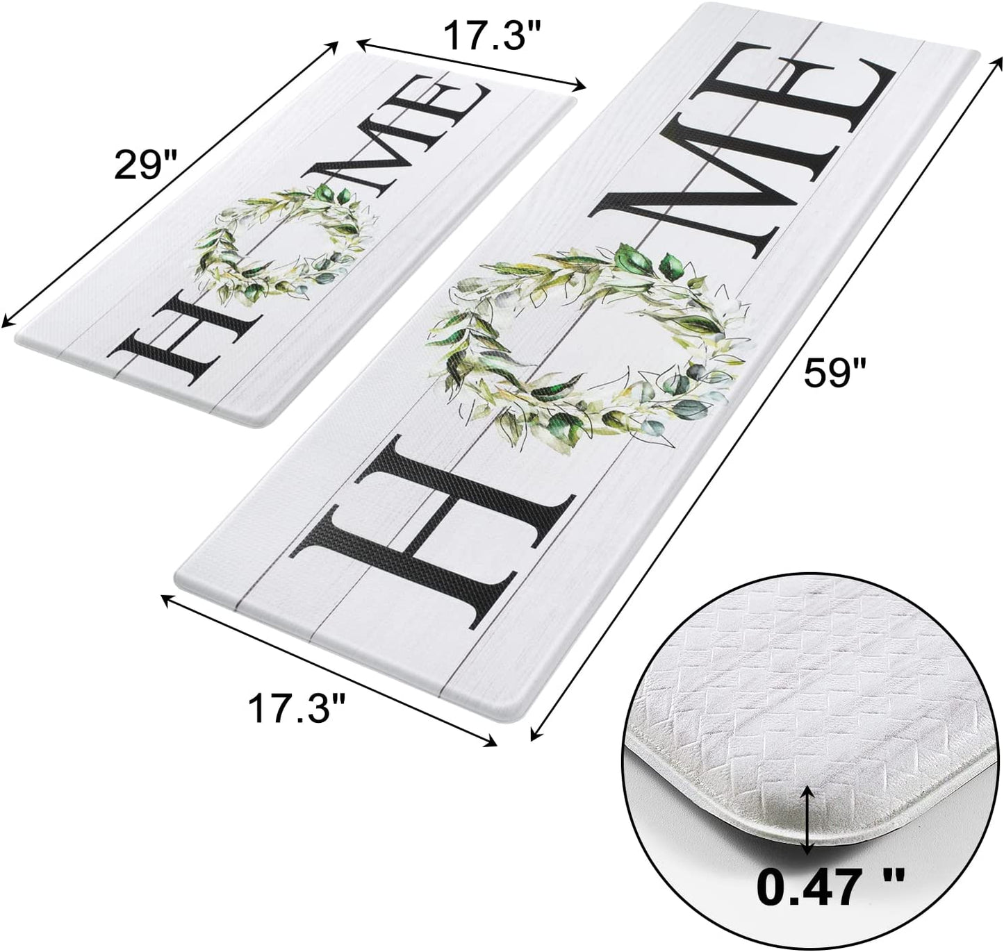 Farmhouse 2PCS Anti Fatigue Kitchen Mat