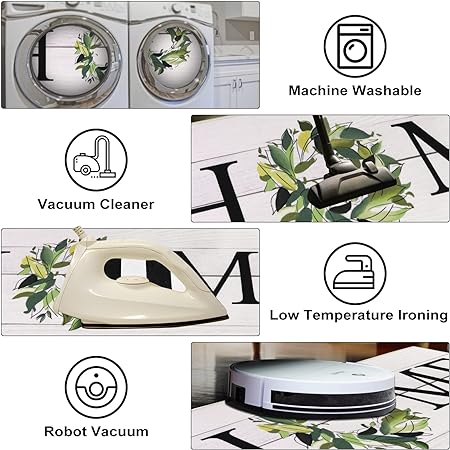 Washable Non-Skid Kitchen Rugs Floor Mats for Home Farmhouse Office, Durable Hallway Laundry Runner Rug Sink Area Rug (18"x29"+18"x47")-Home Design