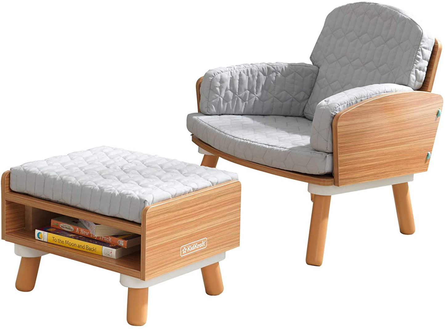 Mid-Century Kids Reading Chair & Ottoman