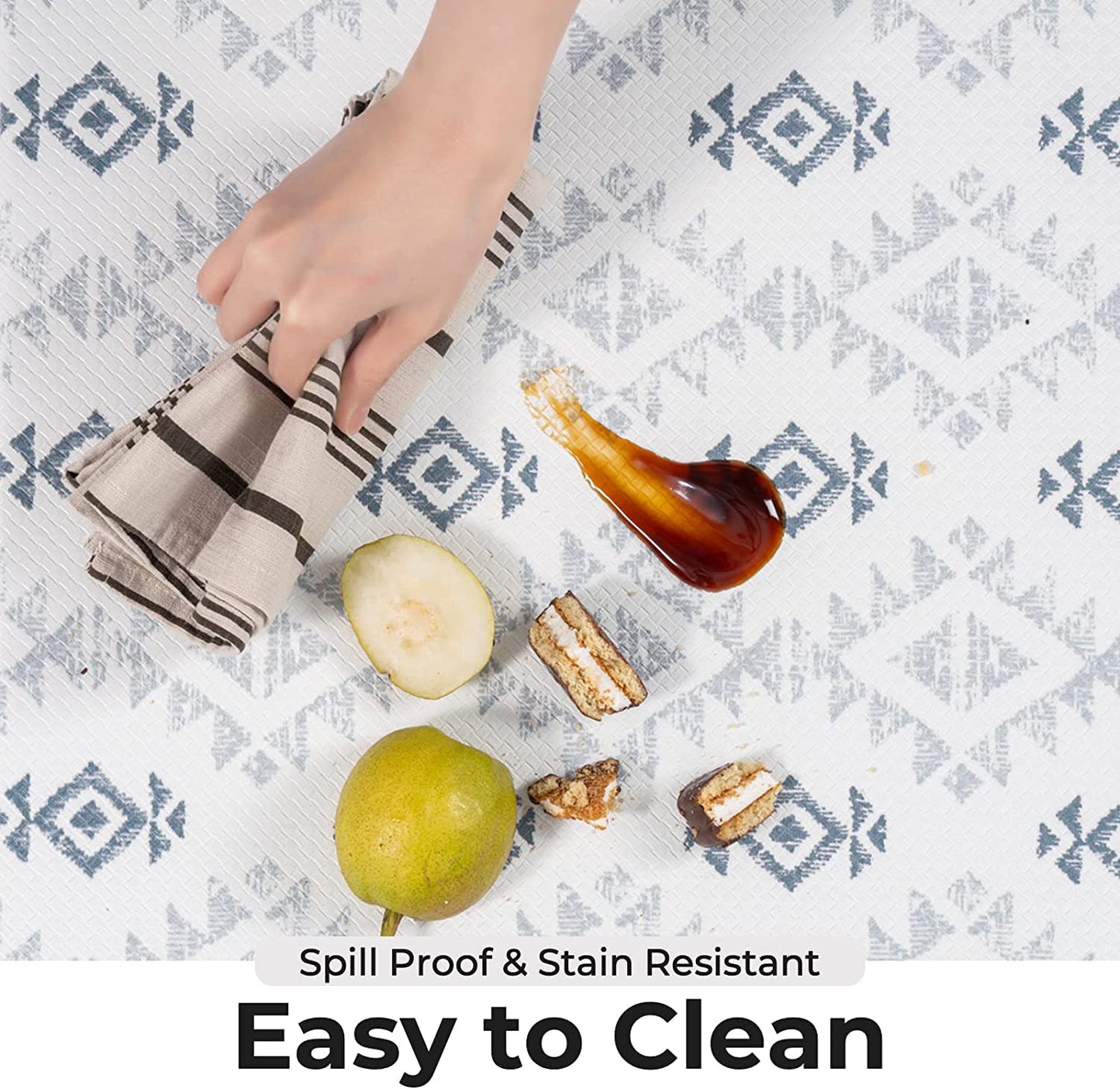 2 Piece Set, Anti Fatigue Waterproof & Non-Skid Boho Kitchen Rugs - 17x30+17x47