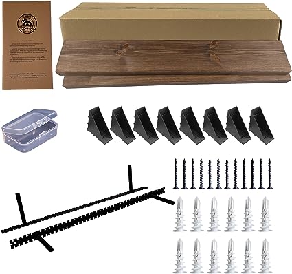 16 inch Rustic Wood Wall Floating Shelves - Set of 2