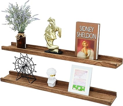 Picture Ledge Shelf Set of 2, (Black,17 Inch)